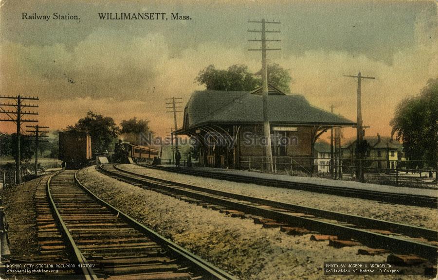 Postcard: Railway Station, Willimansett, Massachusetts